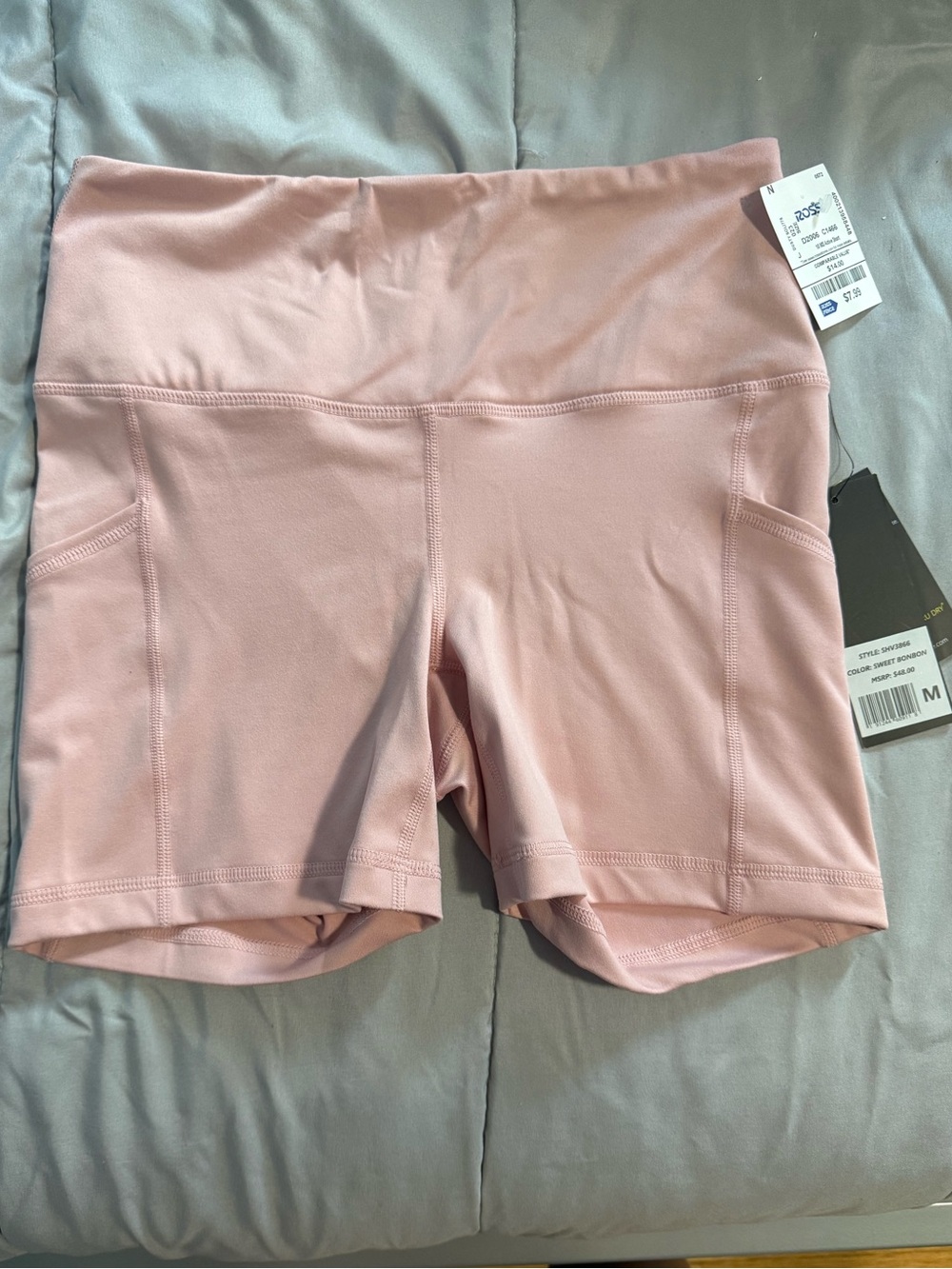 Velocity Pale Pink High-Rise Bike Shorts